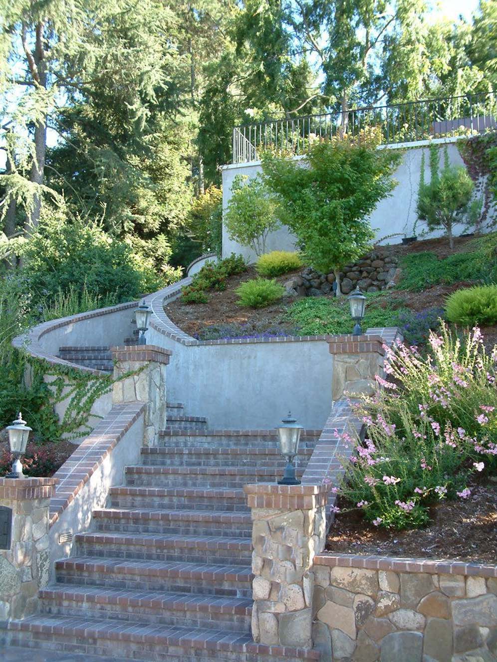 Steep Brick-lined Stairs