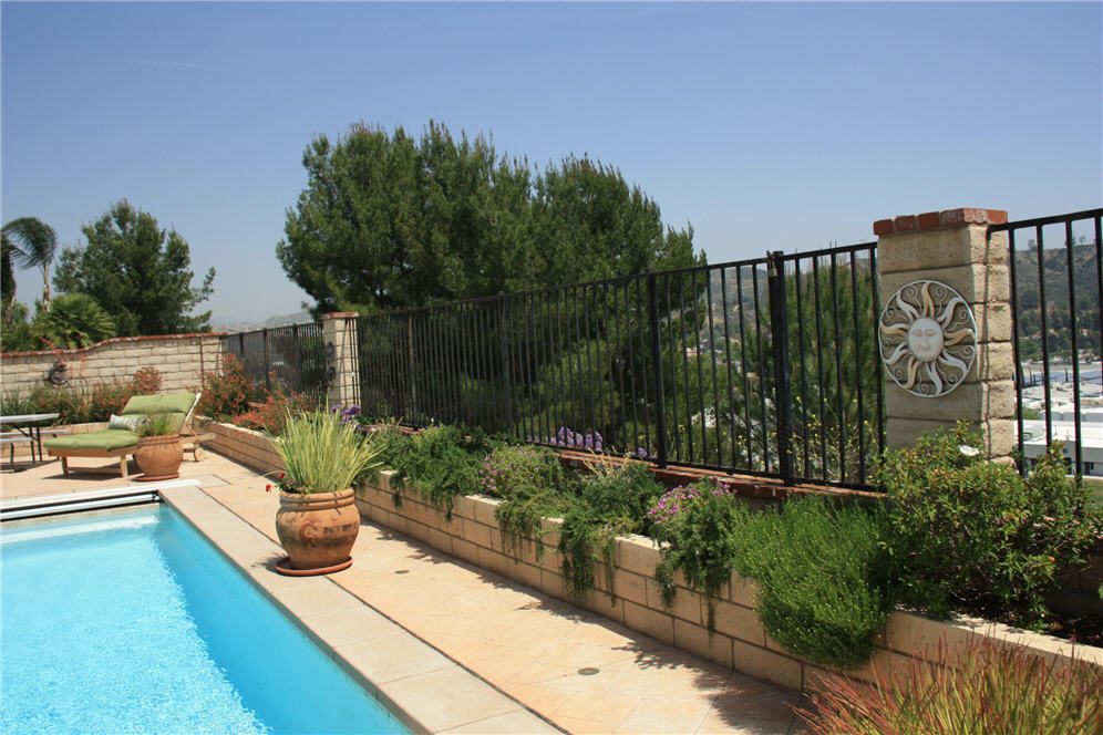 Raised Planter by Pool